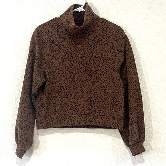 Abercrombie & Fitch Womes Brown Soft A&F Animal Print Top Size XS - Picture 1 of 5